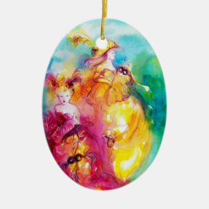 RONDO IN LAGOON / Venetian Masquerade Ball Ceramic Ornament