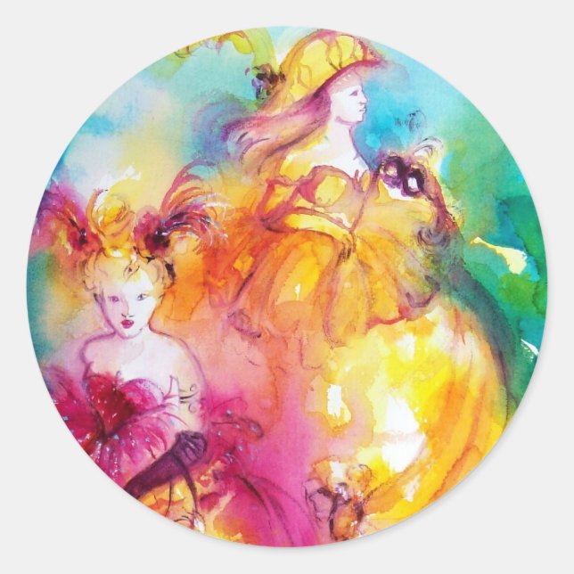 RONDO IN LAGOON / Venetian Masquerade Ball Classic Round Sticker (Front)