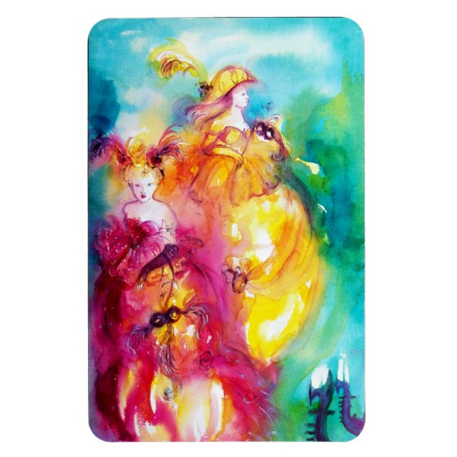 RONDO IN LAGOON / Venetian Masquerade Ball Magnet (Vertical)