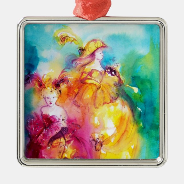 RONDO IN LAGOON / Venetian Masquerade Ball Metal Tree Decoration (Front)