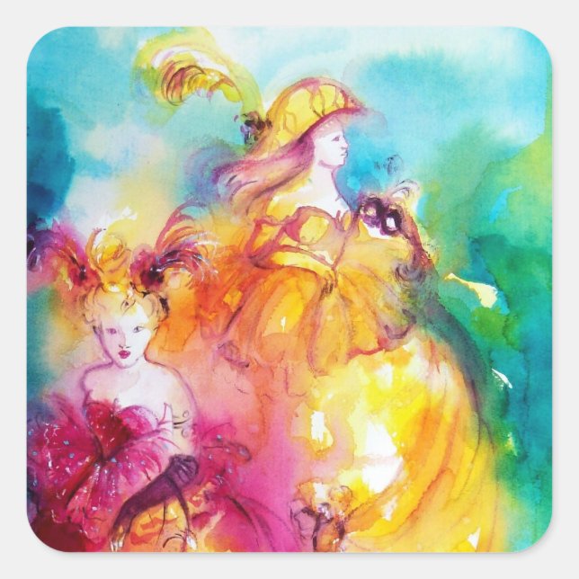RONDO IN LAGOON / Venetian Masquerade Ball Square Sticker (Front)