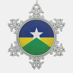 Rondonia Snowflake Pewter Christmas Ornament