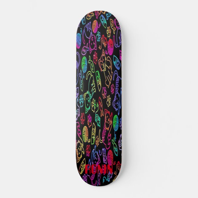 RONIN APEX NEON CATS BOLD Skateboard Deck (Front)