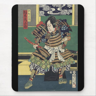 ronin knight japanese ukiyo-e samurai warrior mouse pad