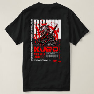 Ronin Kuro Cyber Samurai Techwear Hoodie - Dark An T-Shirt
