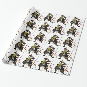Ronin Samurai Deflecting Arrows Japanese Japan Art Wrapping Paper