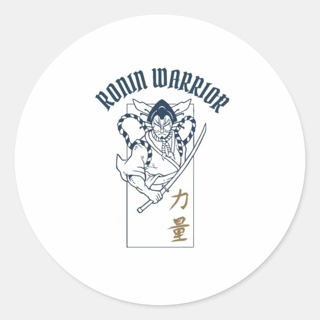 Ronin Warrior Classic Round Sticker (Front)