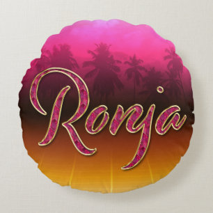 Ronja Vorname Name golden pink Kissen Round Cushion