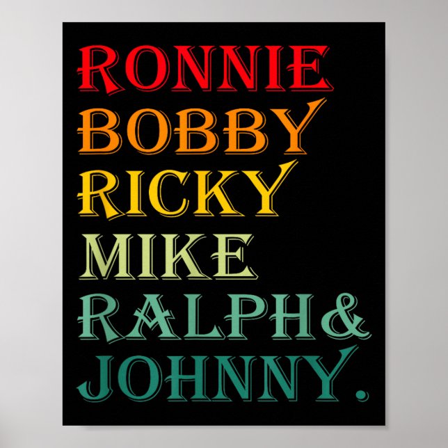 Ronnie Bobby Ricky Mike Ralph And Johnny  Poster (Front)