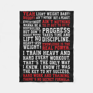 Ronnie Fitness Quotes Gym Workout Bodybuilding Mot Fleece Blanket