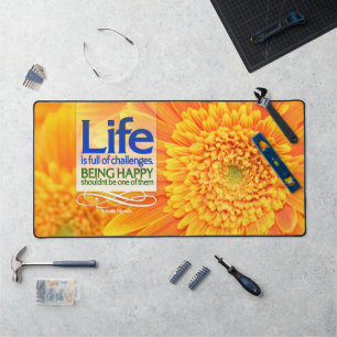 Ronnie Nijmeh Inspirational Quote "Happiness" Desk Mat