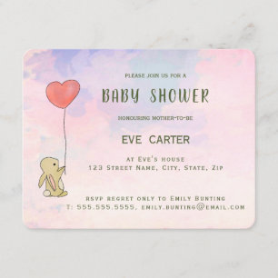 Roo Bunny - Heart Balloon Invitation