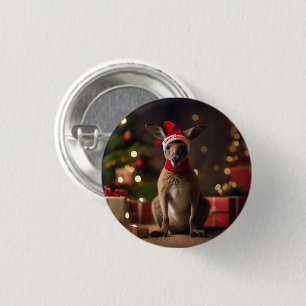 "Roo-dolph’s Holiday Hop: A Festive Wonderland" 3 Cm Round Badge