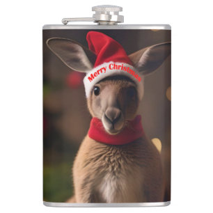 "Roo-dolph’s Holiday Hop: A Festive Wonderland" Hip Flask