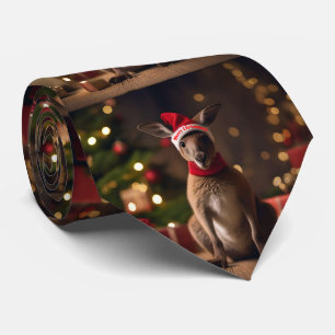 "Roo-dolph’s Holiday Hop: A Festive Wonderland" Tie
