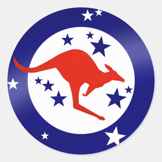 Roo sticker Oz stars Australian Kangaroo (Front)