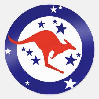 Roo sticker Oz stars Australian Kangaroo