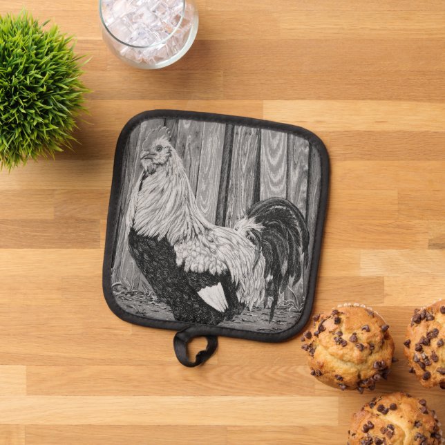 Roo the Chicken Pot Holder (Top Down)