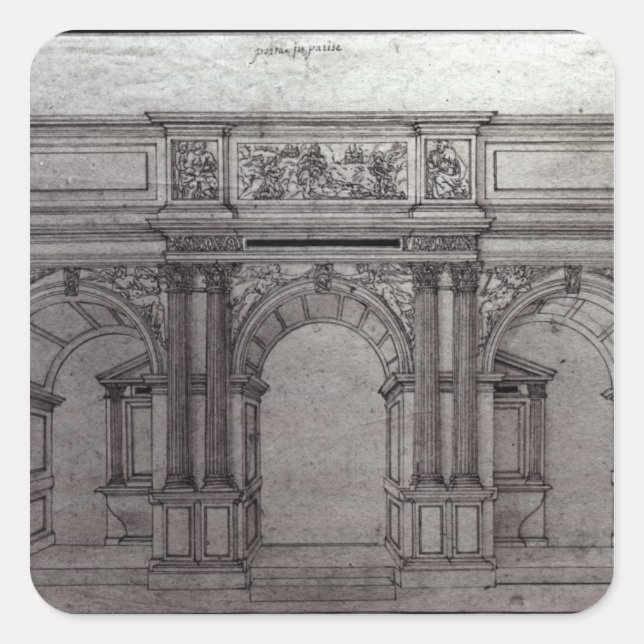 Rood Screen of the church Square Sticker (Front)