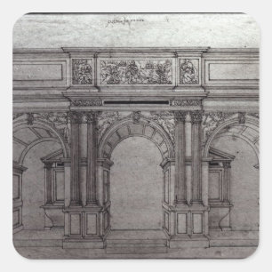 Rood Screen of the church Square Sticker