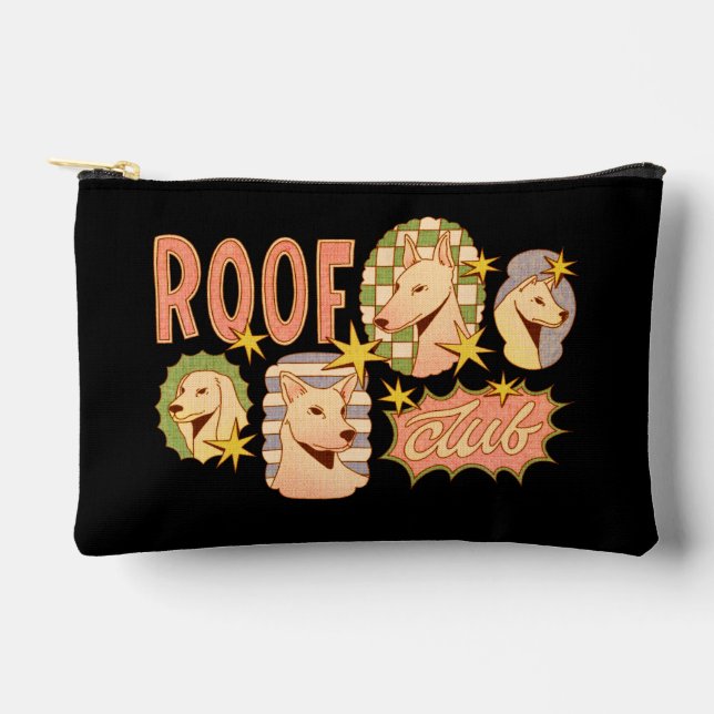 Roof Club / Dog Illustrations Accessory Pouch (Front)