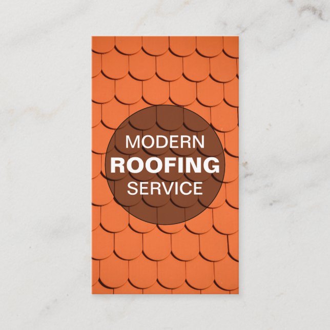 Roof Construction Professional Roofing Service Business Card (Front)