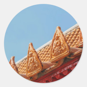 Roof of Buddhist Temple in Thailand Classic Round Sticker