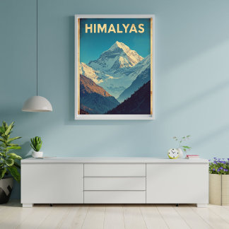 Roof of the World – Vintage Himalayas Travel Poster