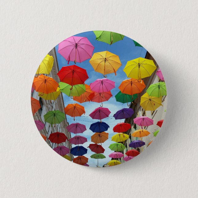 Roof of umbrellas 6 cm round badge (Front)