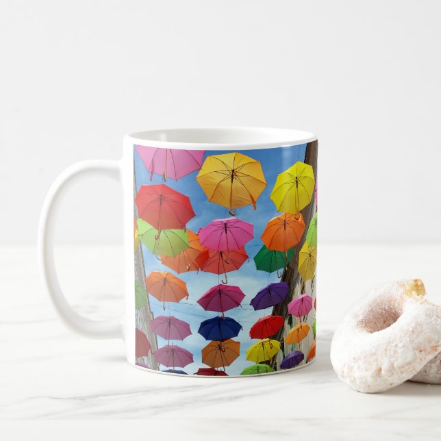 Roof of umbrellas coffee mug (With Donut)