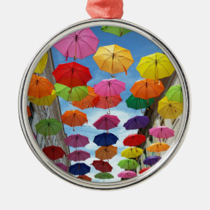 Roof of umbrellas metal tree decoration
