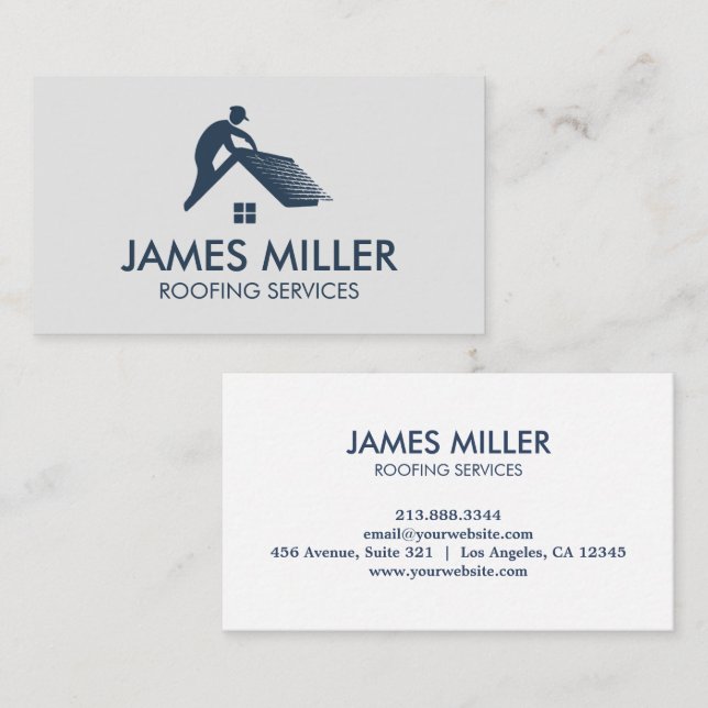 Roof Roofing Cleaning Repair Construction Gutter   Business Card (Front/Back)