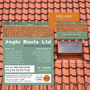 Roof Tiles, Roofer, Roofing Contractor Business Card