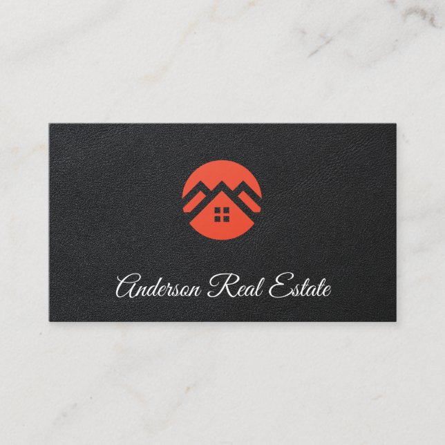 Roof Top Icon | Leather | Realtor Business Card (Front)