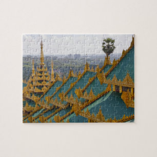 Roof tops of Shwedagon Pagoda, Yangon, Myanmar Jigsaw Puzzle