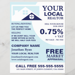 Roof Tops, Realtor, Estate Agent Advertising Flyer
