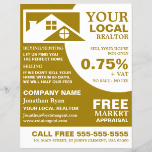 Roof Tops, Realtor, Estate Agent Advertising Flyer