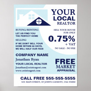 Roof Tops, Realtor, Estate Agent Advertising Poster