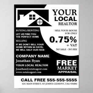Roof Tops, Realtor, Estate Agent Advertising Poster