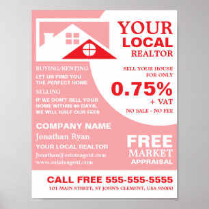 Roof Tops, Realtor, Estate Agent Advertising Poster