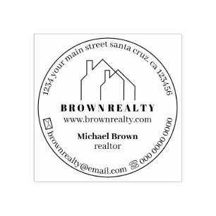 Roof Two House Rubber Stamp