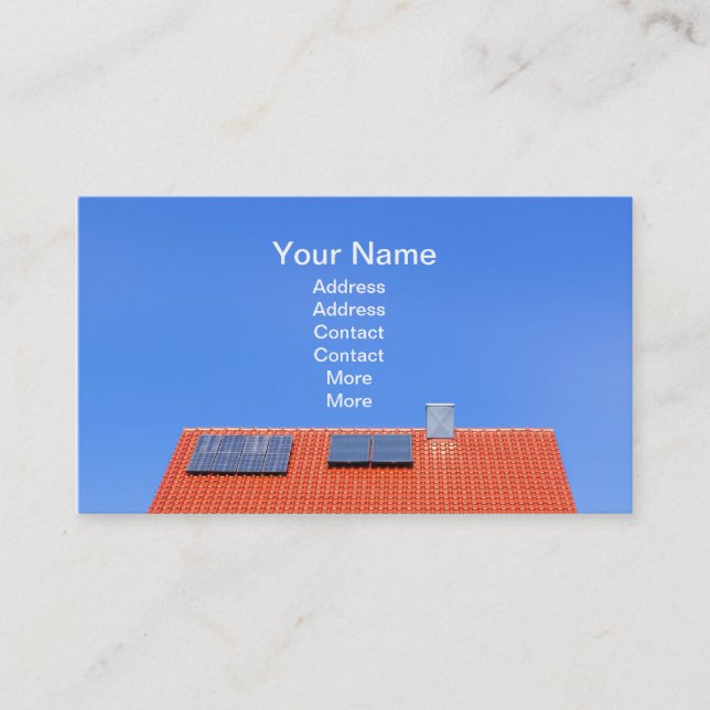 Roof with solar panels business card (Front)