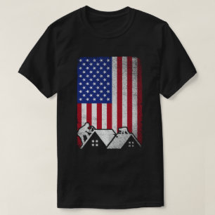 Roofer American Flag Roofing Contractor T-Shirt