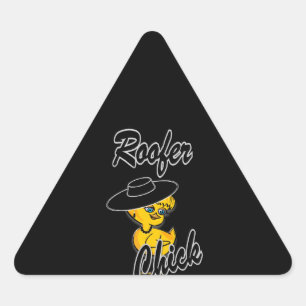 Roofer Chick #4 Triangle Sticker