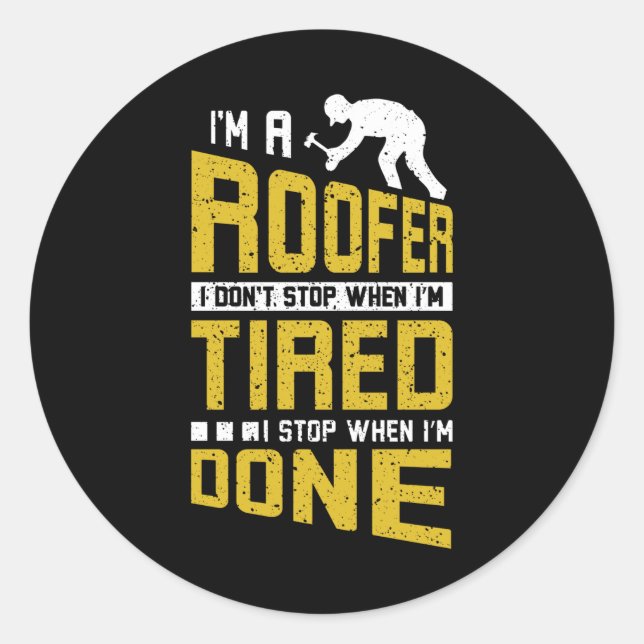 Roofer Classic Round Sticker (Front)