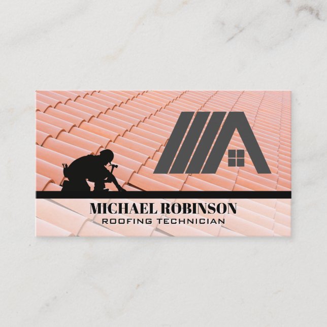 Roofer | House Shingles | Skilled Worker Business Card (Front)