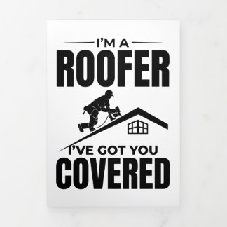 Roofer - I've Got You Covered Roofing Design Tri-Fold Invitation