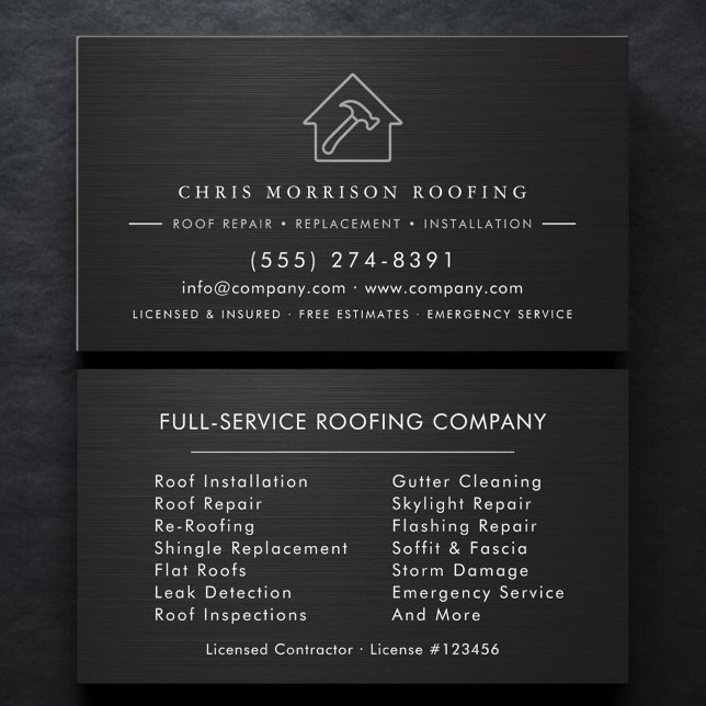 Roofer Metallic Business Card (Creator Uploaded)