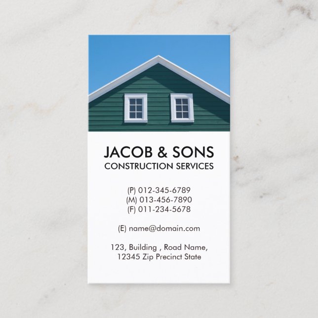 Roofer Roofing Construction Business Card (Front)