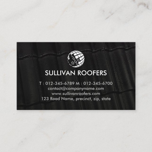 Roofer Roofing Construction Contractor  Business Card (Front)